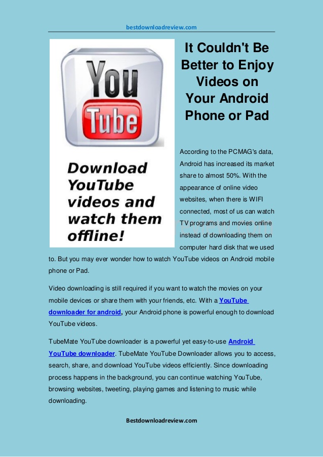 Download youtube downloader for android mobile phone